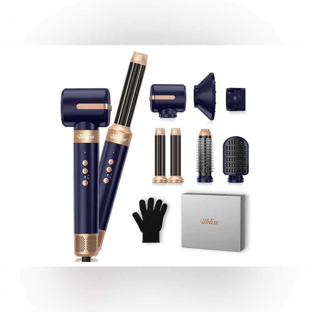 UKLISS Hair Dryer Brush 7 in 1，110000 RPM Hair Dryer with Diffuser